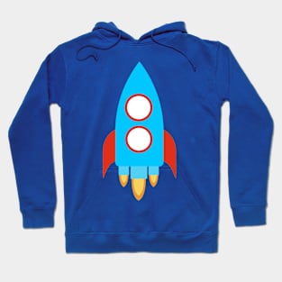 Blue Rocket Spaceship Hoodie